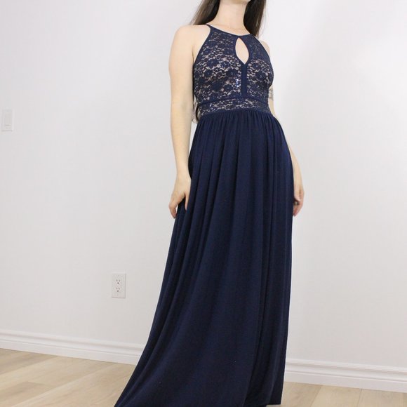 *Laura Navy Backless Maxi Dress - Picture 2 of 9
